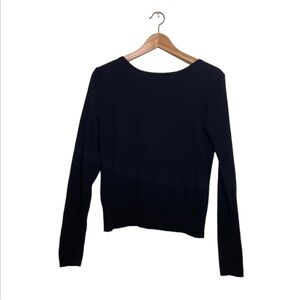 GAP black cotton / angora rabbit hair sweater . Size M .